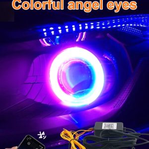 RGB Angel Eye Halo Rings with Turn Signal and Bluetooth App Control - Detail 01