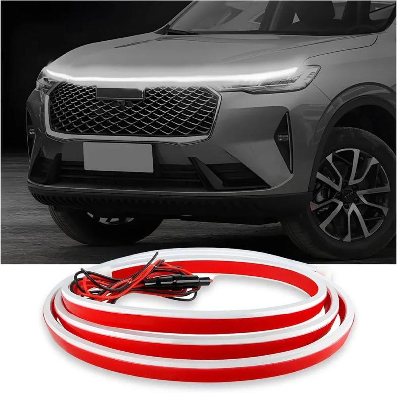 Universal Flexible LED Hood DRL Strip with Scan Start Effect - Detail 01 Universal Flexible LED Hood DRL Strip with Scan Start Effect - Detail 01