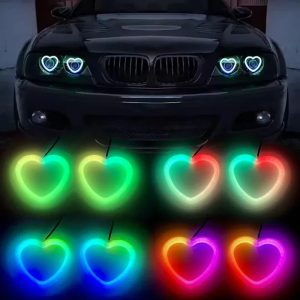 Heart Shape RGB Cotton LED Angel Eye Halo Rings for Car and Motorcycle - Detail 02