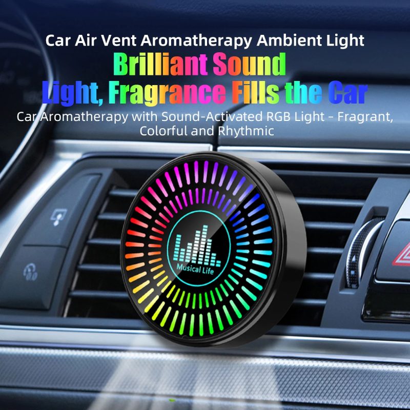 RGB Music Rhythm Car Air Vent Ambient Light with Dynamic Modes - Main 01 RGB Music Rhythm Car Air Vent Ambient Light with Dynamic Modes - Main 01