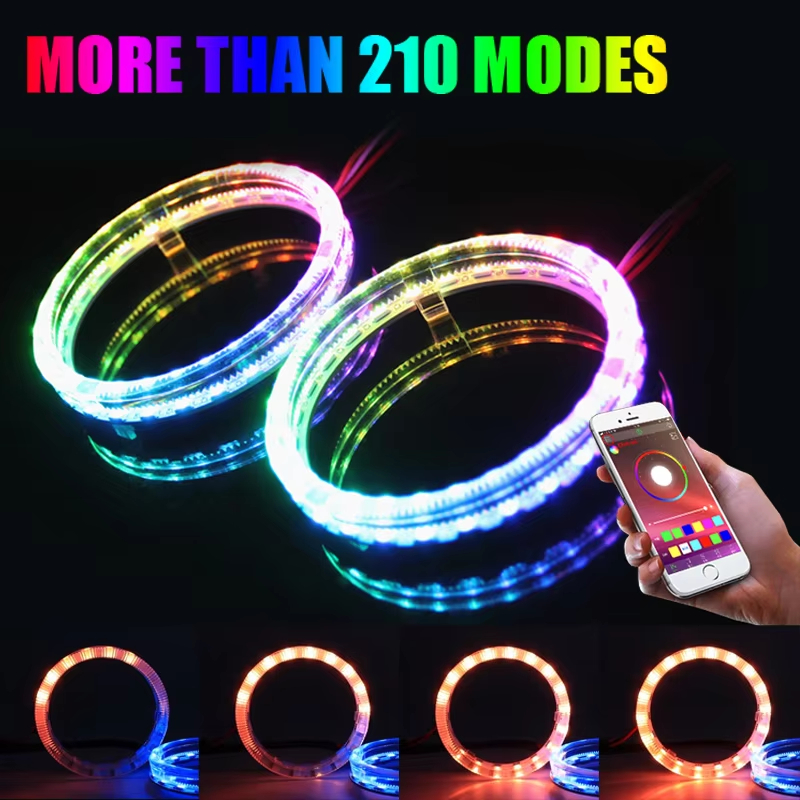 Multi-Color RGB LED Halo Rings with Sequential Turn Signal - Main 01