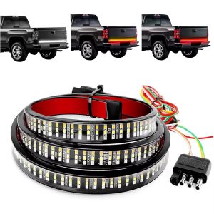 Pickup Truck Triple Row Tailgate Light Bar with Brake Reverse Turn Signal - Main 01