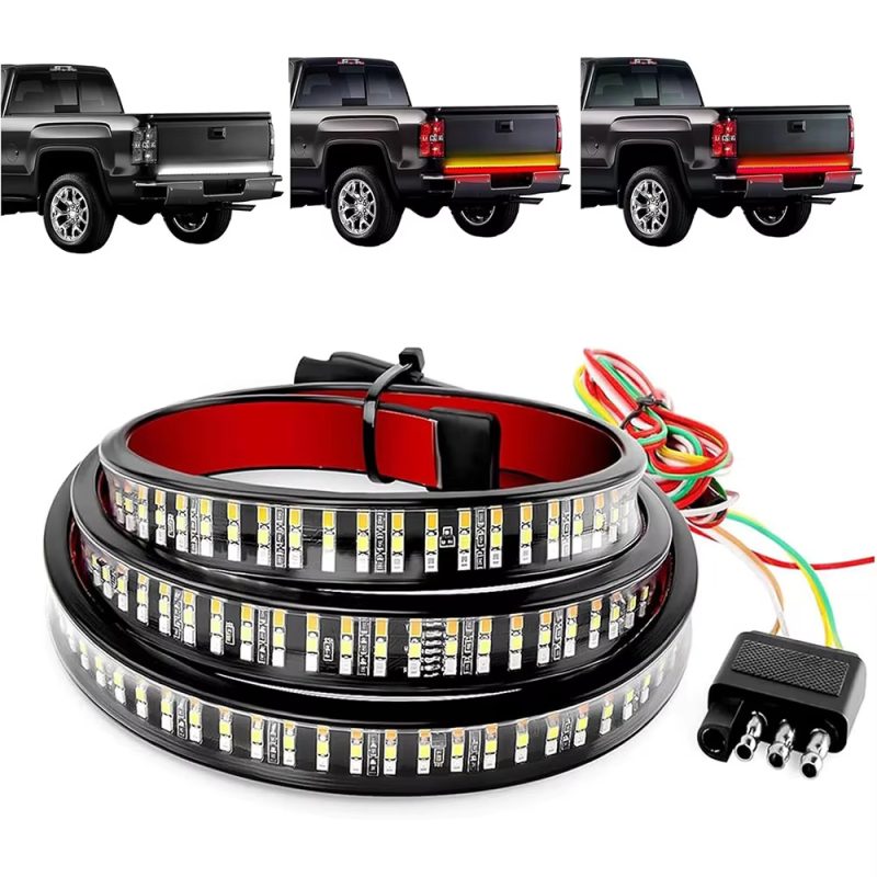 Pickup Truck Triple Row Tailgate Light Bar with Brake Reverse Turn Signal - Main 01 Pickup Truck Triple Row Tailgate Light Bar with Brake Reverse Turn Signal - Main 01
