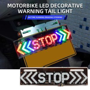 Universal Motorcycle LED Stop Brake Turn Signal License Plate Light - Main 01 Universal Motorcycle LED Stop Brake Turn Signal License Plate Light - Main 01