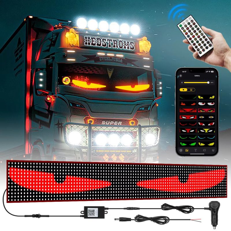 App Controlled Car Truck Devil Eye LED Pixel Panel Light - Main 01 App Controlled Car Truck Devil Eye LED Pixel Panel Light - Main 01