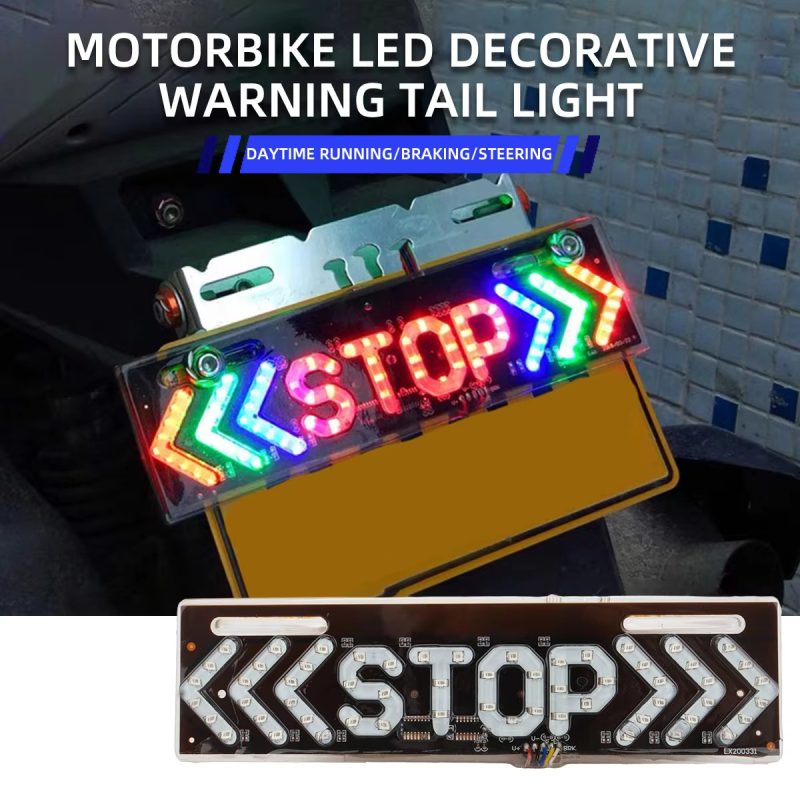 Universal Motorcycle LED Stop Brake Turn Signal License Plate Light - Main 01 Universal Motorcycle LED Stop Brake Turn Signal License Plate Light - Main 01