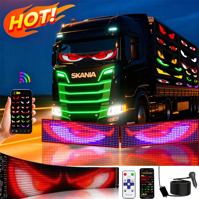 Truck Car Devil Eye LED Pixel Windshield Panel 12V-24V - Main 01 Truck Car Devil Eye LED Pixel Windshield Panel 12V-24V - Main 01