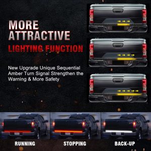 Triple Row LED Tailgate Light Strip with Sequential Turn Signal - Main 02 Triple Row LED Tailgate Light Strip with Sequential Turn Signal - Main 02