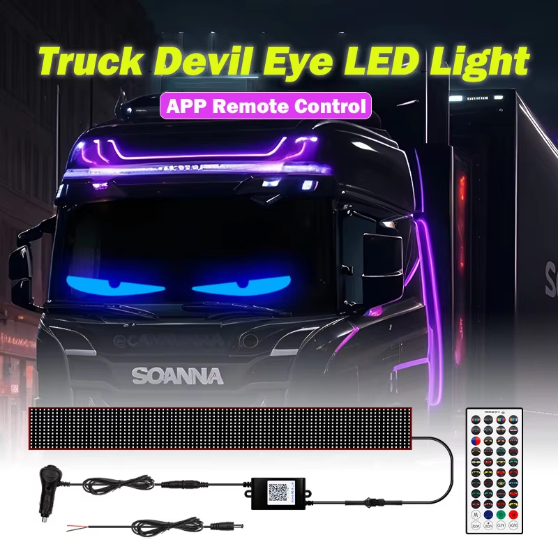 App Controlled Car Truck Devil Eye LED Pixel Panel Light - Main 02 App Controlled Car Truck Devil Eye LED Pixel Panel Light - Main 02