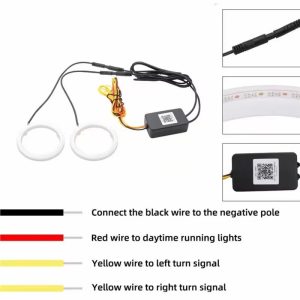 RGB Angel Eye Halo Rings with Turn Signal and Bluetooth App Control - Main 03