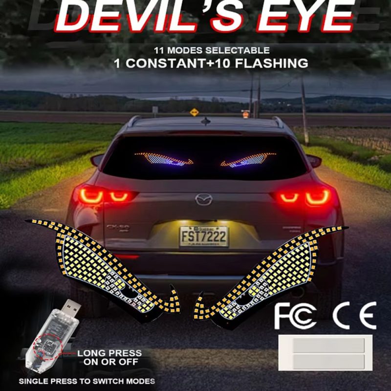 Car LED Devil Eye Dynamic Warning Atmosphere Light - Main 03 Car LED Devil Eye Dynamic Warning Atmosphere Light - Main 03