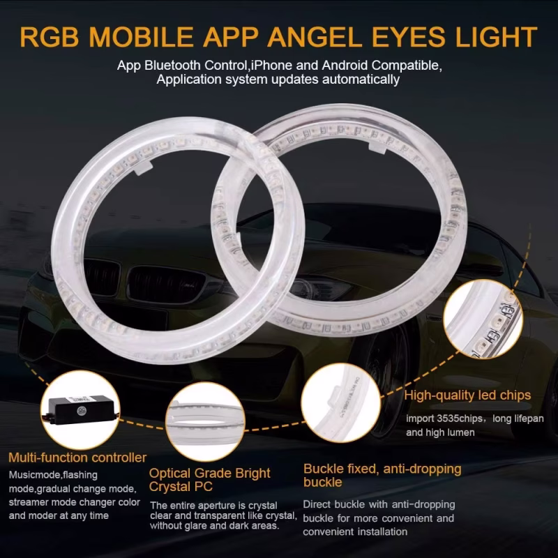 Multi-Color RGB LED Halo Rings with Sequential Turn Signal - Main 03
