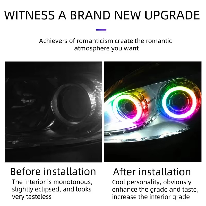 RGB Angel Eye Halo Rings with Turn Signal and Bluetooth App Control - Main 04