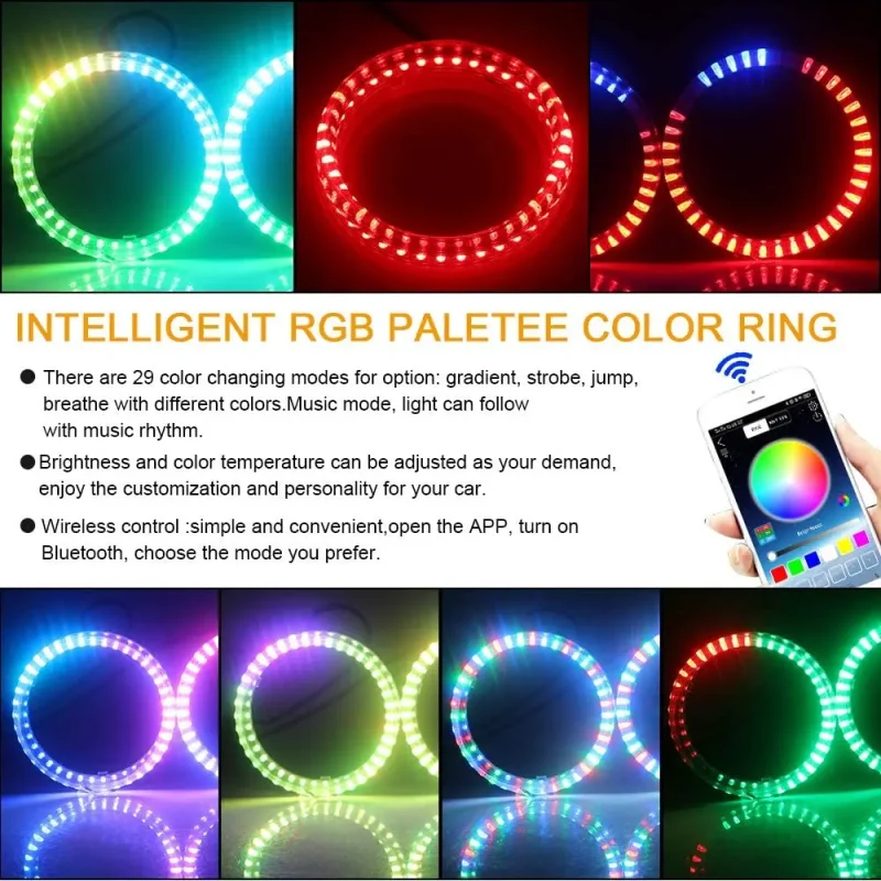 Multi-Color RGB LED Halo Rings with Sequential Turn Signal - Main 04