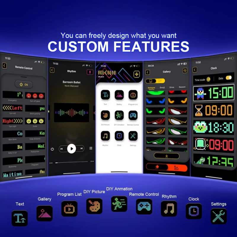 USB Powered Programmable Devil Eye LED Matrix Panel with App Control - Main 05