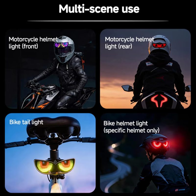 Motorcycle Bicycle Dynamic Devil Eye Rearview Mirror LED Display - Main 06 Motorcycle Bicycle Dynamic Devil Eye Rearview Mirror LED Display - Main 06