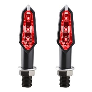 AC-0094 Slim Red Pill Motorcycle LED DRL Turn Signal Pair