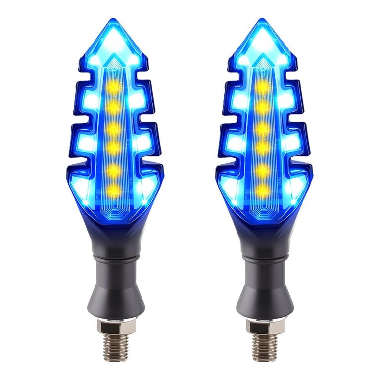 AC 0254 B Blue Arrow Motorcycle LED DRL Turn Signal Main Product Reference