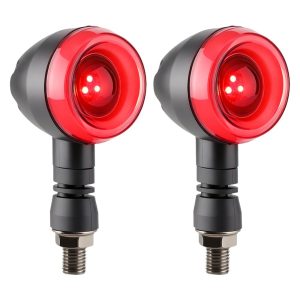 AC-0271S Round Red Motorcycle LED DRL Turn Signal Pair