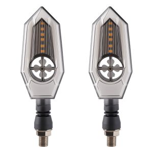 AC-0289 Amber Diamond Motorcycle LED DRL Turn Signal Pair