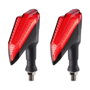 AC-0299 Red Shield Motorcycle LED DRL Turn Signal Pair