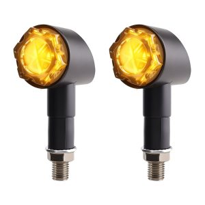 AC-0810 Amber Round Motorcycle LED DRL Turn Signal Pair