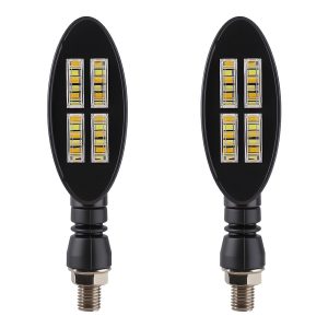 AC-0814 Oval-Bar Motorcycle LED DRL Turn Signal Pair