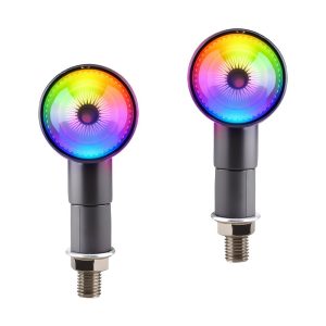 AC-0819 RGB Round Motorcycle LED DRL Turn Signal Pair
