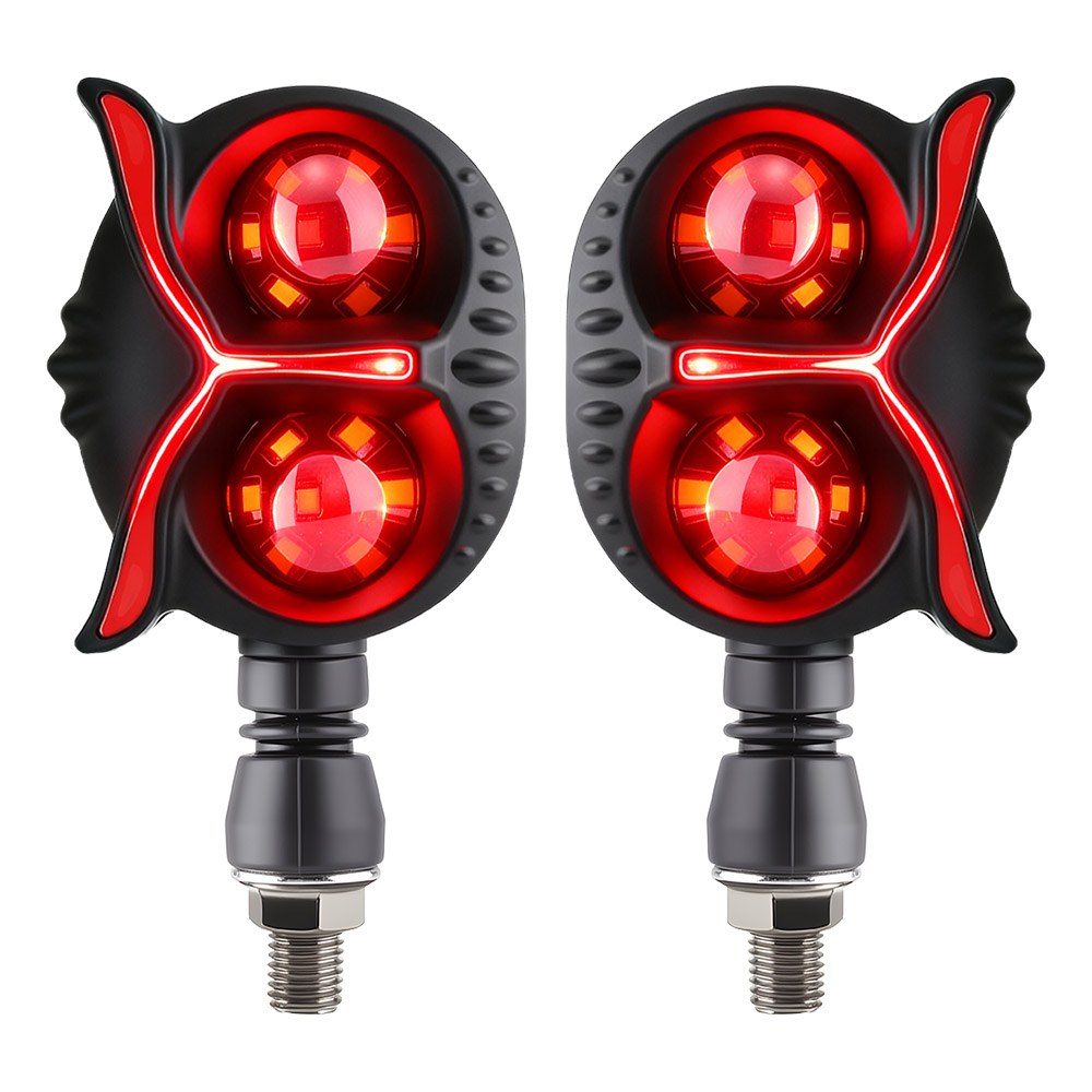 AC-0824PRO Dual-Lens Motorcycle LED DRL Turn Signal Pair