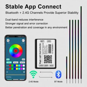Bluetooth app control for RGBIC car interior ambient light