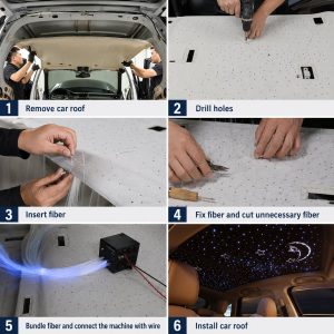 Car roof starry sky fiber optic ambient light installation process