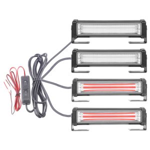 COB Red Blue LED Grille Strobe Warning Light Kit