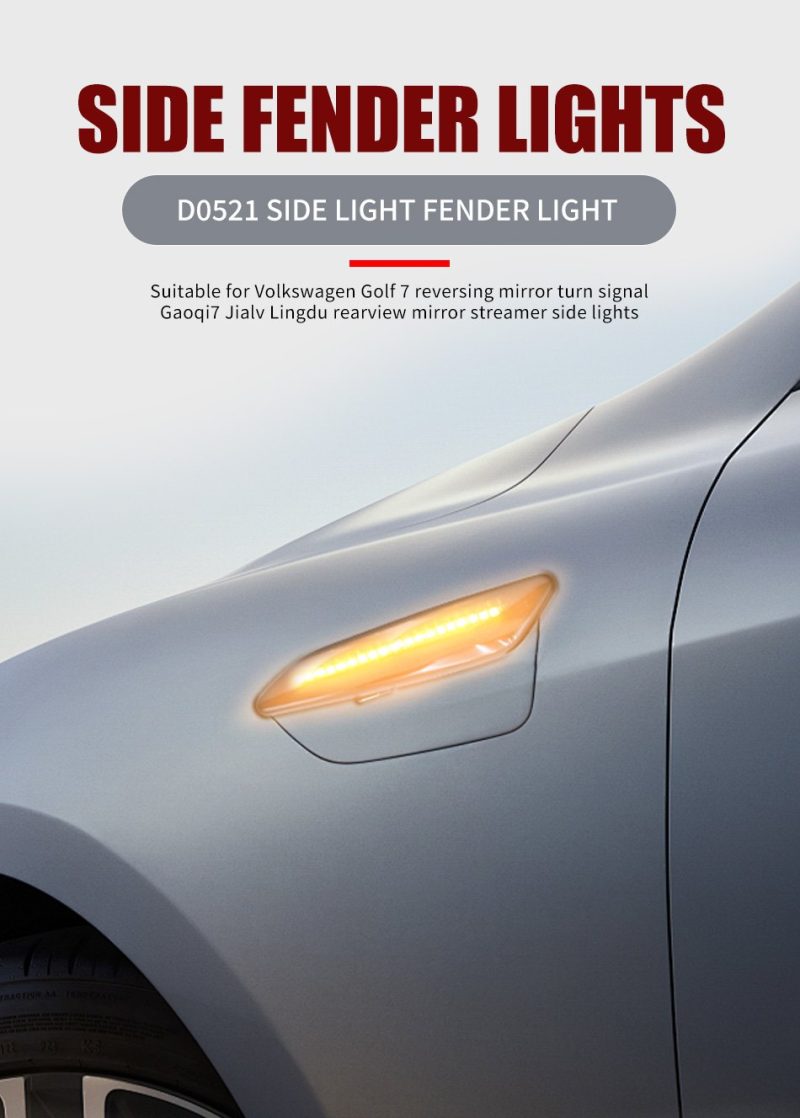 D0521 Fiat Fiorino Qubo Sequential Led Fender Side Marker Light 06 D0521 Fiat Fiorino Qubo Sequential LED Fender Side Marker Light 06