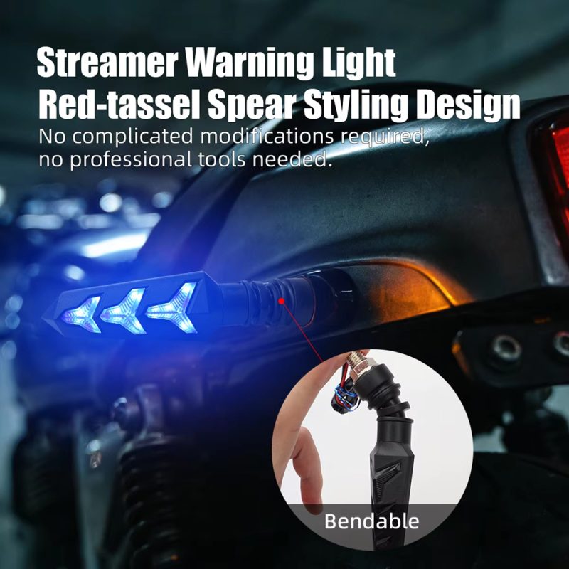 Fishbone Motorcycle LED Turn Signal Lights with DRL Flowing Indicator