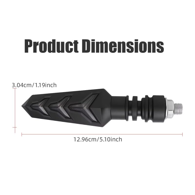 Fishbone Motorcycle LED Turn Signal Lights with DRL Flowing Indicator
