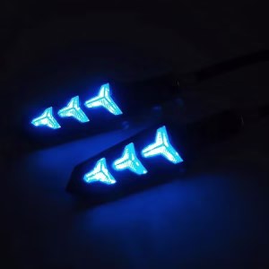 Fishbone Motorcycle LED Turn Signal Lights with DRL Flowing Indicator