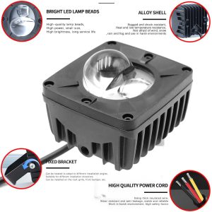 Gz01 6 Gz01 1 Led Square Lens Auxiliary Light 02 GZ01-6 GZ01-1 LED Square Lens Auxiliary Light - detail / effect
