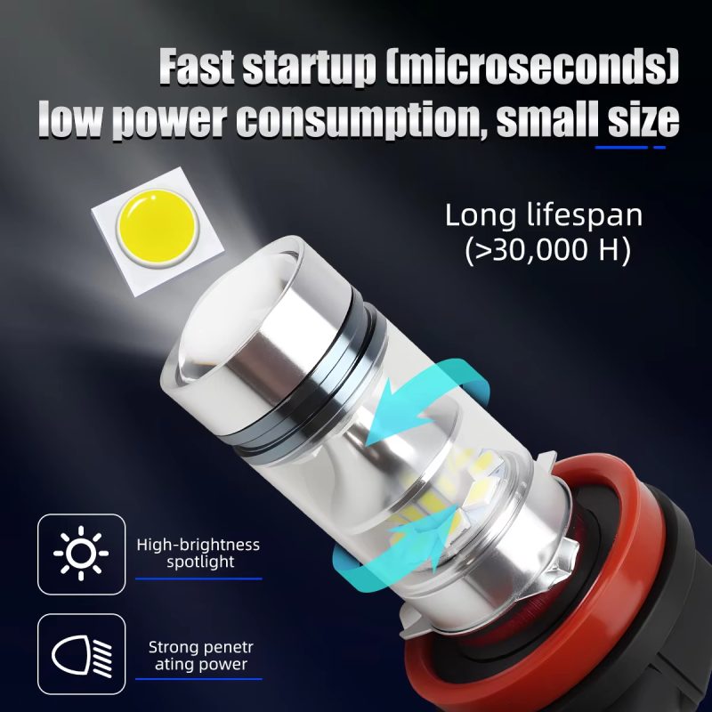 h11-led-fog-light-bulbs-2835-chip-white-golden-yellow-2pcs-02 H11 LED Fog Light Bulbs 2835 Chip White / Golden Yellow, 2pcs