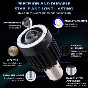 h4-ba20d-angel-eye-led-headlight-bulb-white-yellow-high-low-beam-02 H4 BA20D Angel Eye LED Headlight Bulb White / Yellow High Low Beam