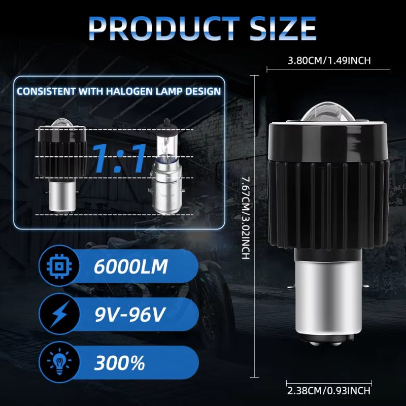 h4-ba20d-angel-eye-led-headlight-bulb-white-yellow-high-low-beam-04 H4 BA20D Angel Eye LED Headlight Bulb White / Yellow High Low Beam
