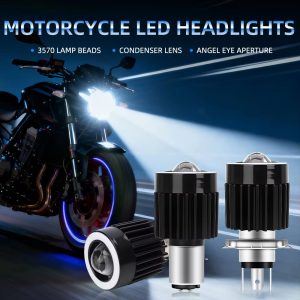 h4-ba20d-angel-eye-led-headlight-bulb-white-yellow-high-low-beam-05 H4 BA20D Angel Eye LED Headlight Bulb White / Yellow High Low Beam