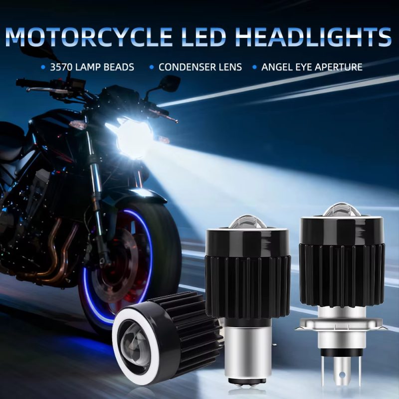 h4-ba20d-angel-eye-led-headlight-bulb-white-yellow-high-low-beam-05 H4 BA20D Angel Eye LED Headlight Bulb White / Yellow High Low Beam