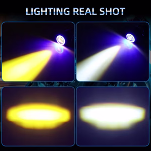 h4-ba20d-angel-eye-led-headlight-bulb-white-yellow-high-low-beam-06 H4 BA20D Angel Eye LED Headlight Bulb White / Yellow High Low Beam
