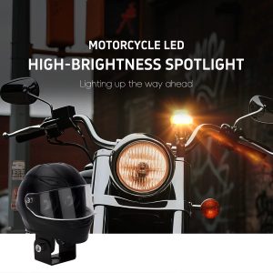 Helmet Shape Motorcycle LED Spotlight with White / Yellow DRL