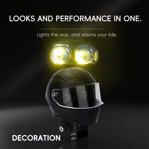 helmet-shape-motorcycle-led-spotlight-with-white-yellow-drl-05 Helmet Shape Motorcycle LED Spotlight with White / Yellow DRL