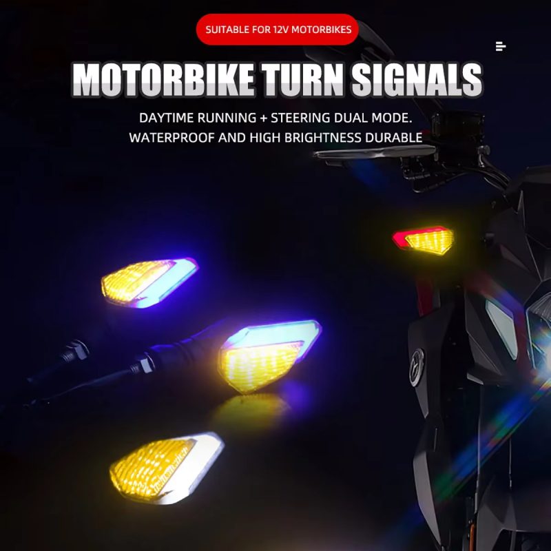 l-shaped-motorcycle-led-turn-signal-lights-with-red-yellow-dual-color-05 L-Shaped Motorcycle LED Turn Signal Lights with Red / Yellow Dual Color DRL