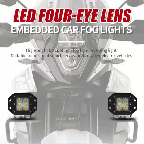 LED Four-Eye Lens Auxiliary Spotlight for Motorcycle and Off-Road Use