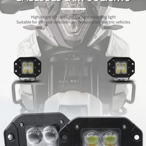 Led Four Eye Lens Auxiliary Spotlight Motorcycle Off Road 06 LED Four-Eye Lens Auxiliary Spotlight for Motorcycle and Off-Road Use - installation / package