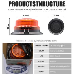 Low-Profile Round LED Beacon Warning Light Color Options