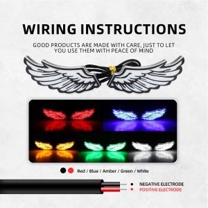 Motorcycle Angel Wings LED Rear Tail Decorative Lamp with Mini Eagle Eye